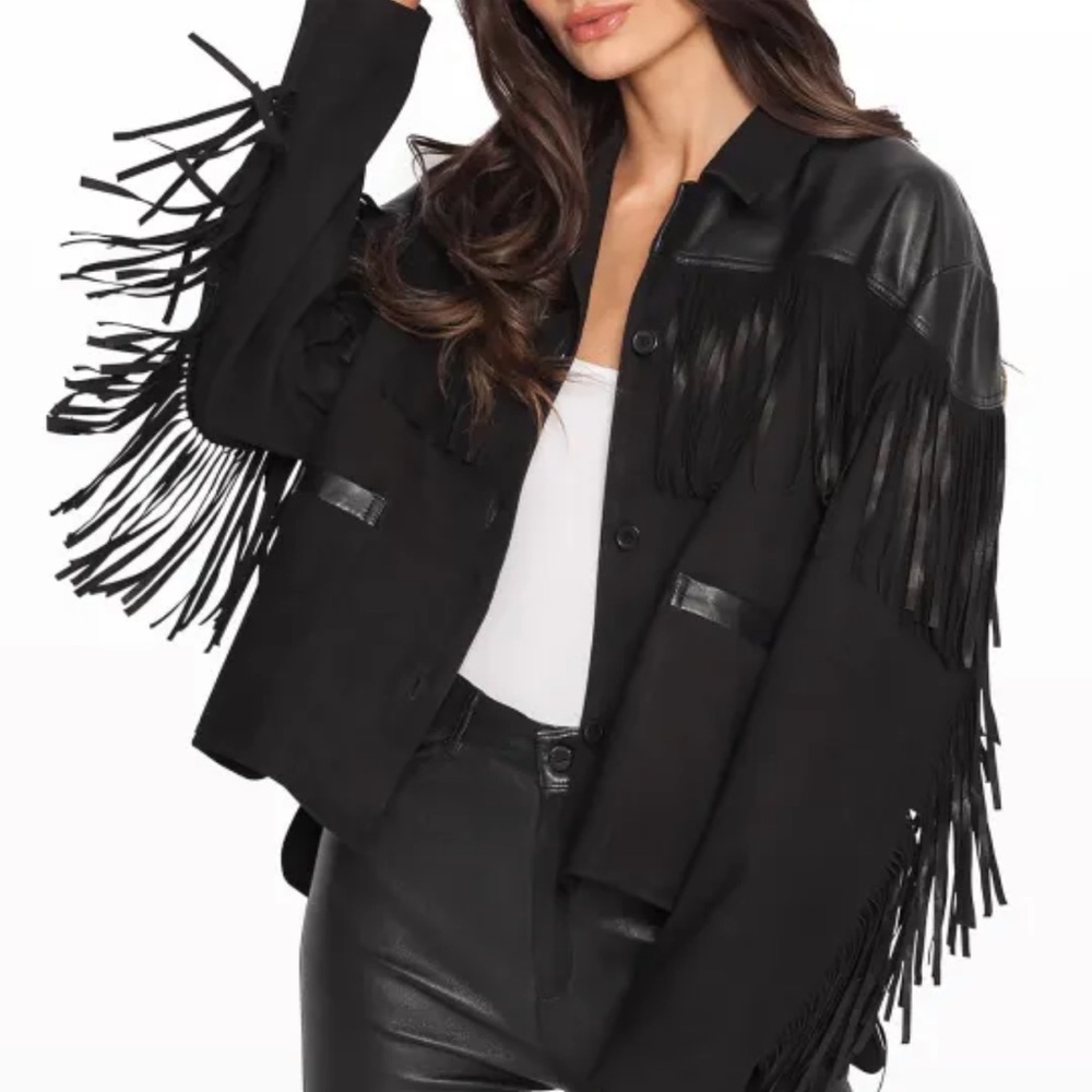 LaMarque Madeline Suede Leather Fringe Jacket